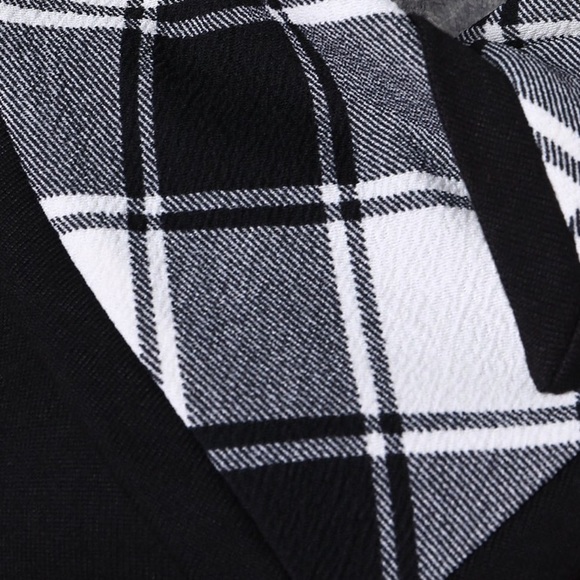 Punk Plaid Turtleneck Tunic Sweatshirt - Picture 4 of 4